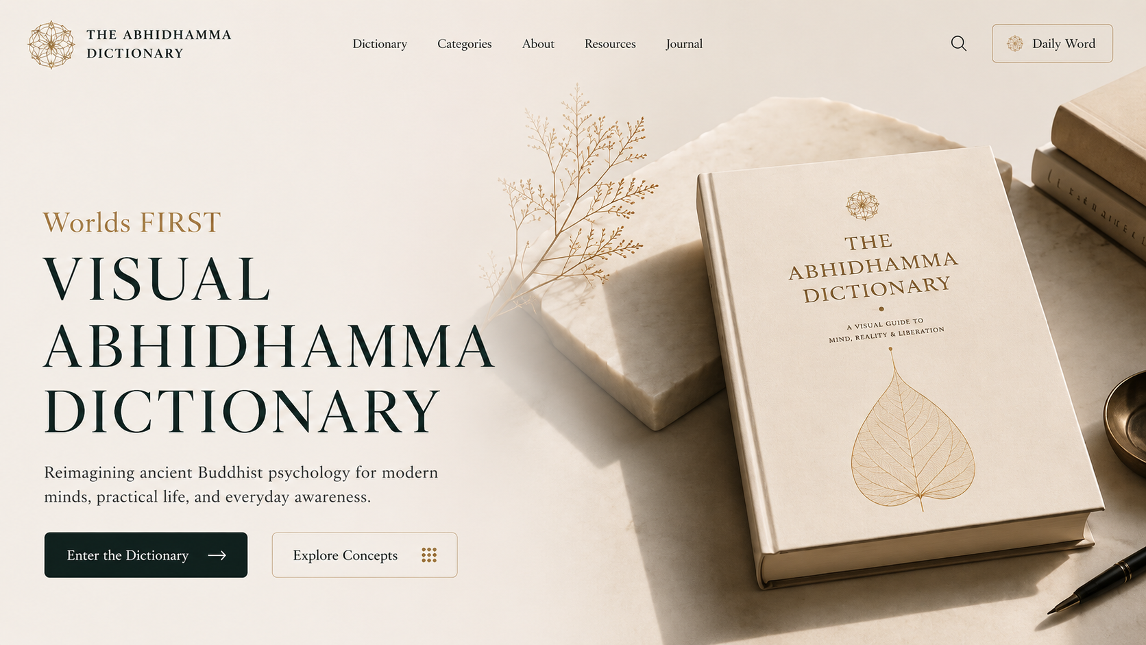 The Abhidhamma Dictionary hero design